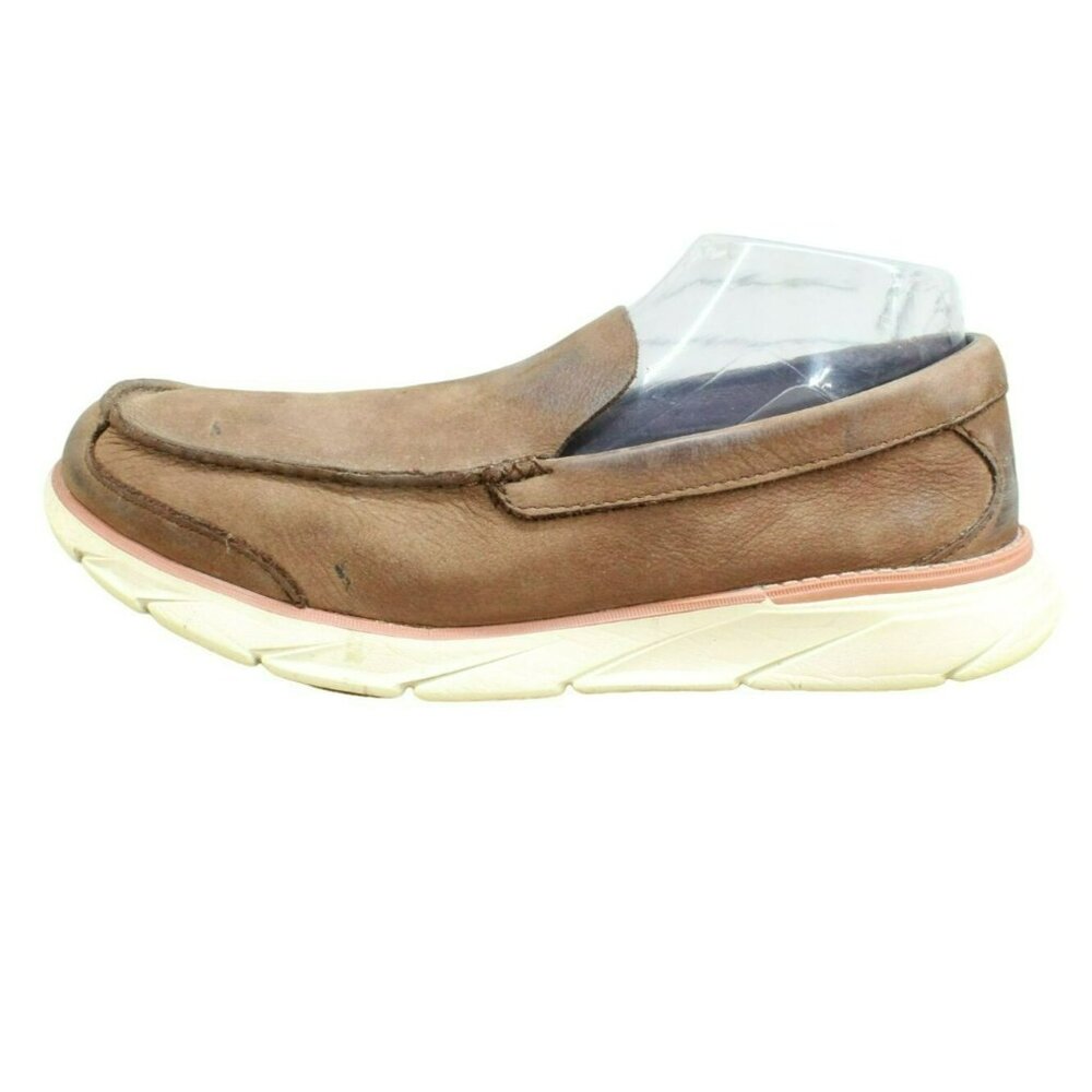 LL Bean Kennebec Brown Leather Slip On Comfort Athletic Sneaker Shoes Size 8 M
